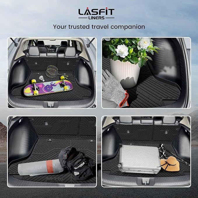 LASFIT Floor Mats & Cargo Mat with Backrest Mat for Honda HRV 2027 2026 2025 2024 2023 Sport/LX/EX-L & for Acura ADX 2025-2026, All Weather TPE Custom Fit HR-V Floor Liner Accessories Full Set
