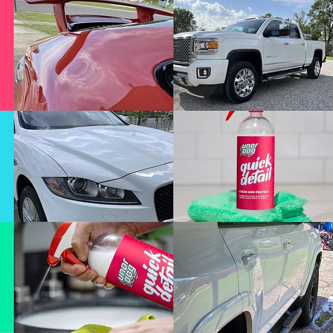 Undrdog Quick Detail, Hydrophobic, Water-Based Cleaner, Spray Wax, Quick Shine, Detail Spray For Vehicles, Motorcycles, Homes or Boats, Available in 16oz, 32oz (16oz)