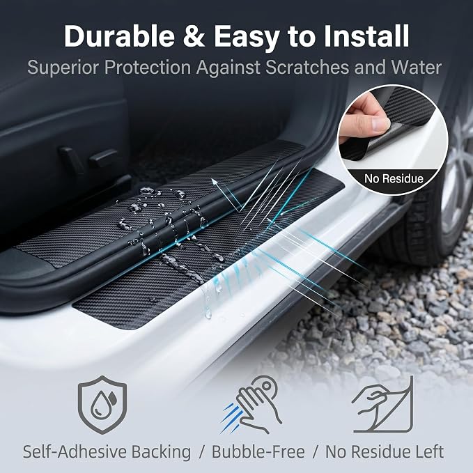 5D Carbon Fiber Car Door Sill Protector, Anti-Scratch Paint Protection Tape, Universal Wear-resistant Strip for Door Edge Guards
