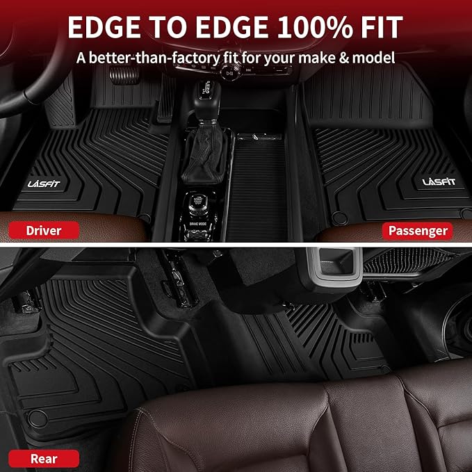 LASFIT Floor Mats for Volvo XC60 2018-2026 Gas 5 Seat Only, Not for T8 PHEV | All Weather Floor Liner, Premium TPE, Custom Fit, Full Coverage, Interior Protection, Easy Clean, Refined Design