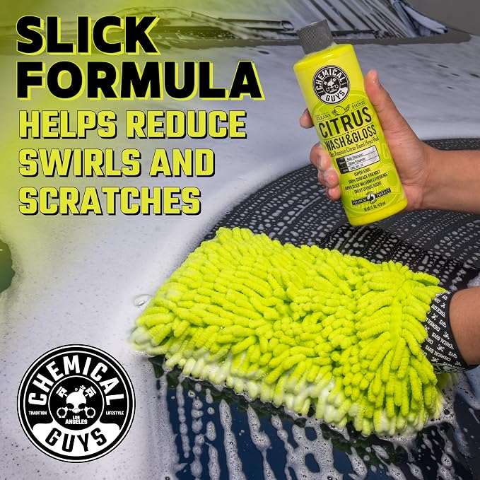 Chemical Guys, Ultimate Car Wash Bucket Kit, Dirt Trap, Mitt, Soap & Lid | Grit guard sinks debris to the bottom so it stays off your paint; a complete starter setup for safe at-home washing
