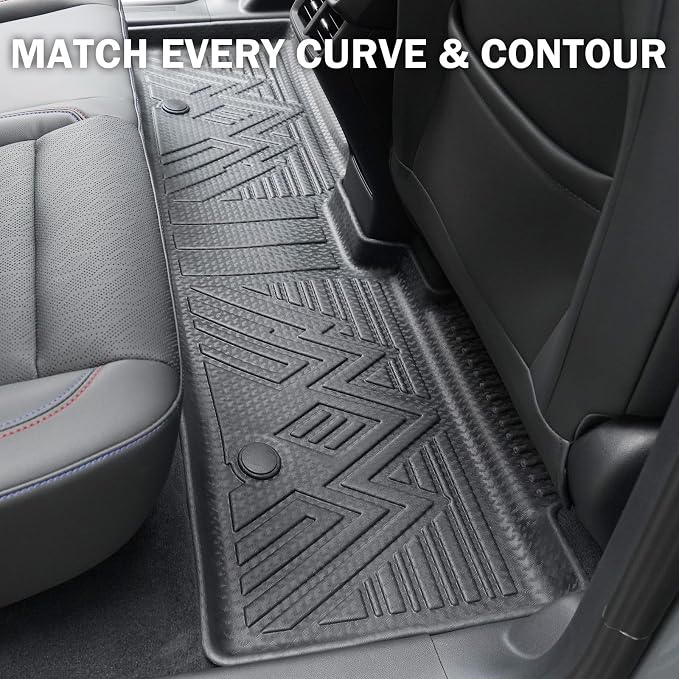 KUST Floor Mats for 2025-2026 Tesla Model Y Juniper (Standard Models Only) | Front Rear Car Mats Accessories, Trunk Cargo Mat, Door Sill Protector, All Weather Protection, TPE Rubber, Raised Edge