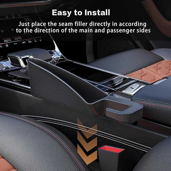 Car Seat Gap Filler, 2 Pack, Universal Car Gap Seat Filler | Seat Gap Filler Organizer for Cars & SUVs, Prevents Items from Falling, Space-Saving Storage for a Clutter-Free Interior