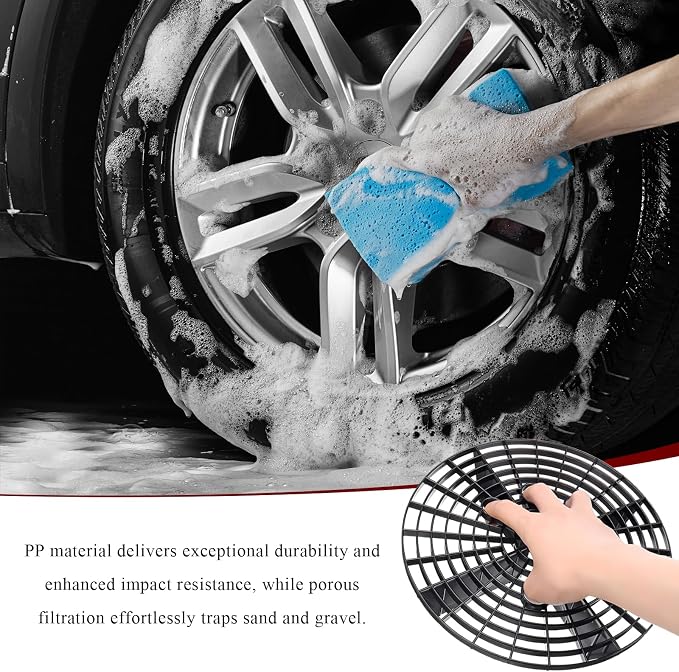 2 PCS Car Wash Bucket Inserts, Detail Grit Trap Kit Helps Removes Dirt & Debris from Wash Mitt, Automotive Detail Filter Washing Tool for 12-Inch Diameter Buckets (Blue)