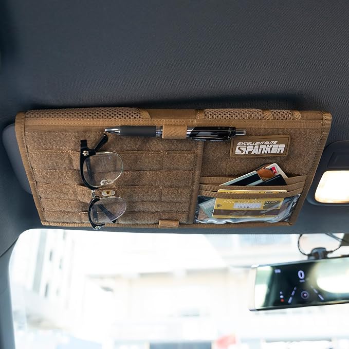 EXCELLENT ELITE SPANKER Tactical Visor Panel Organizer for Pickup F150 Large Molle Vehicle Sun Visor Holder Car Sunshade Storage Pouch | Pickup F150, Large, Molle Vehicle Sun Visor Holder, Car Sunshade Storage Pouch
