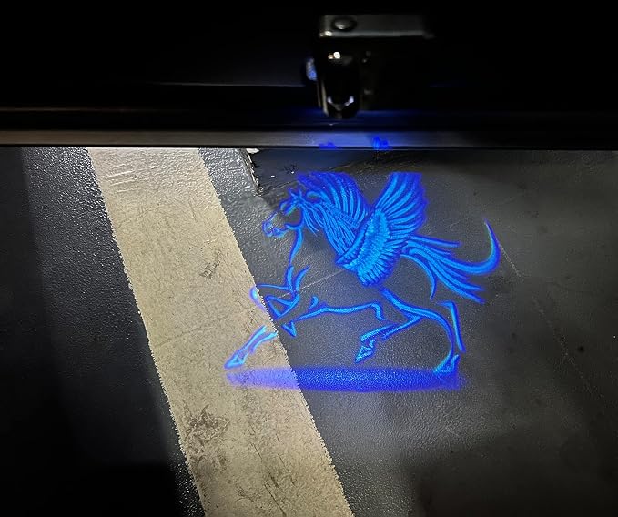 NewL 2 Pcs Led Car Door Welcome Light for Blue Horse Logo Symbol Projector Lights Ghost Shadow Light | Clear ghost shadow projection, no damage to wiring, easy to install on car doors, universal fit for most vehicles