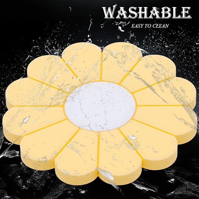 4-Pack Car Cup Holder Coaster Inserts, Daisy Shape, 2.75 Inch Non-Slip Silicone Cup Holder Insert, Universal Non-Slip Cup Holders, Car Accessories Interior for Women and Man (Yellow)