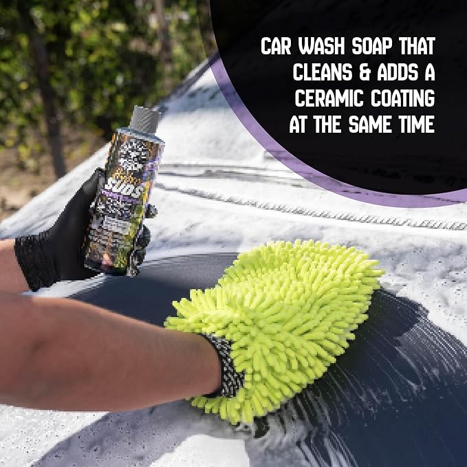Chemical Guys, HydroSuds Ceramic High Foaming Car Wash Soap, Berry, 32 oz | Ceramic polymers add gloss and water beading, thick foam for cannons, guns or buckets