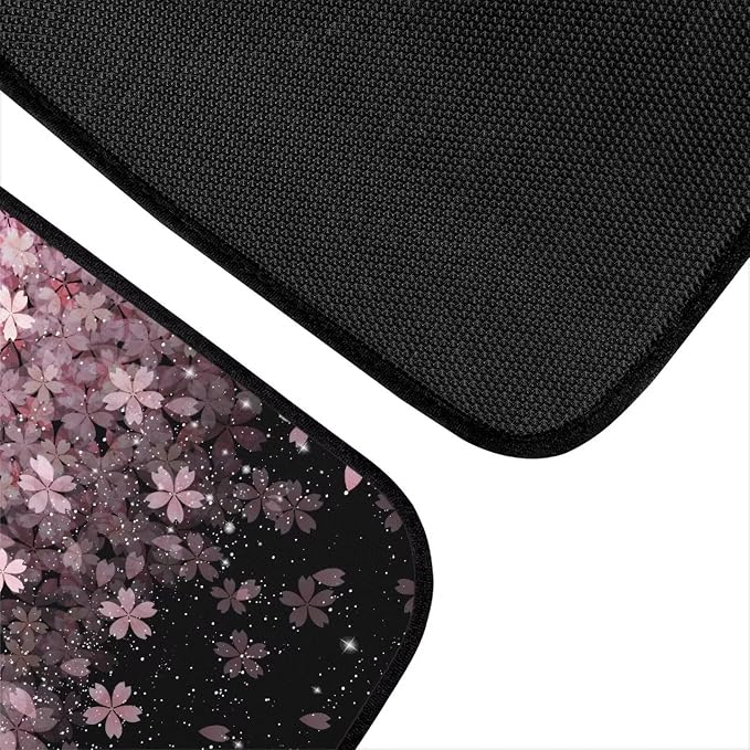 Pink Cherry Blossoms Print Car Floor Mats Set of 4 Universal Vehicle Floor Carpet Decorative Auto Front Rear Foot Rugs for Trucks SUV Sedan