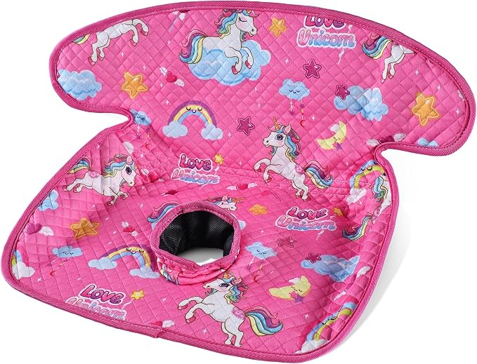 Toddler Car Seat Protector for Potty Training Waterproof Unicorn | Soft quilted top Anti-slip back Machine washable Fits most car seats & strollers Catches potty leaks & spills