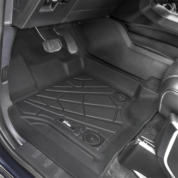 KARPAL Floor Mats for 2015-2025 2026 Ford F-150 SuperCrew (Includes 2022-2026 Lightning), Custom Fit TPE All Weather Ford F150 Accessories 1st & 2nd Row Floor Liner