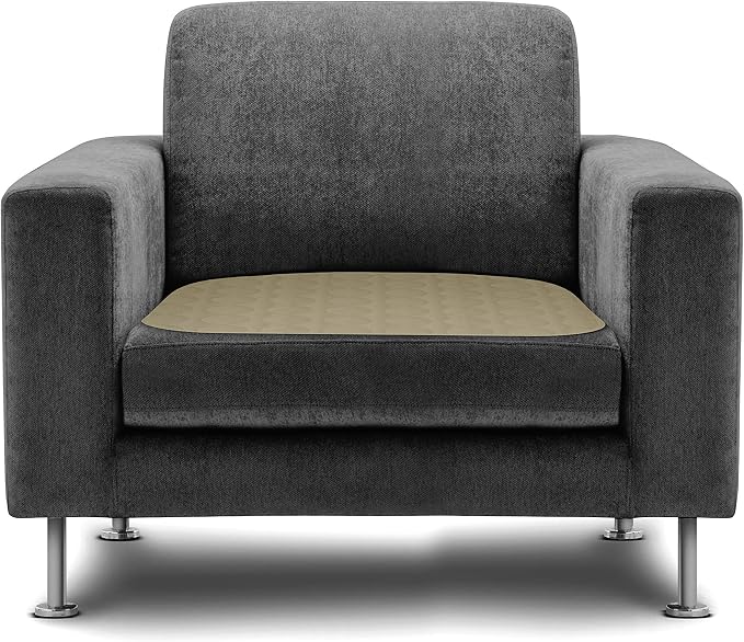 RMS Incontinence Chair Pad - Washable & Reusable Seat Protector & Bed Pad 22"x21" (Tan)