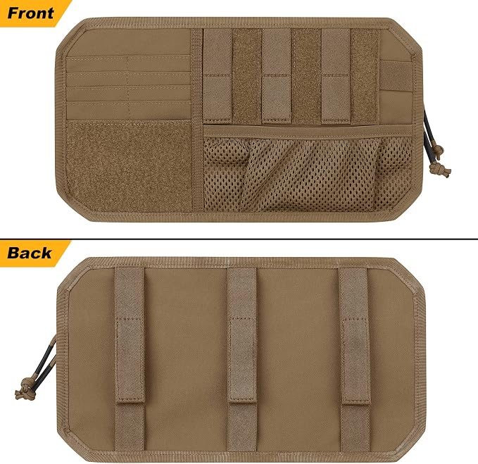 Car Sun Visor Organizer, Tactical Sunvisor Organizers Storage Covers for Trucks, Molle Panel with Pockets Zipper Visor Storage Pouch Accessories, Fits Most Vehicles, SUVs & Jeeps (CB)
