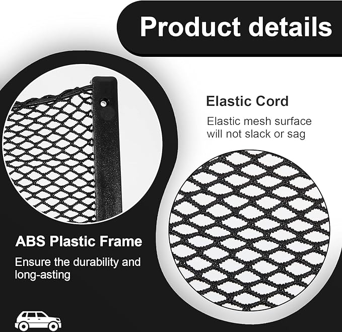 Frienda 1 Pc Boat Storage Net Bag, ABS Plastic Car Framed Mesh Net Holder, Phone & Cargo Organizer with Screws for Auto, Rv, Boat, Pontoon, Truck Pocket Storage (12 x 8 Inch)