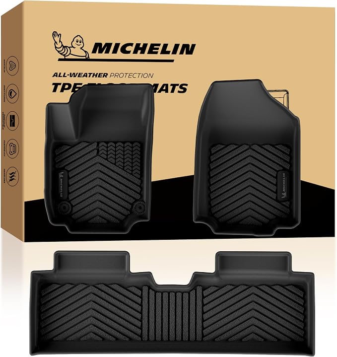 Michelin Vehicle Mats, All-Weather TPE Custom Fit Liner for 2025-2026 Chevrolet Equinox/GMC Terrain Gas (3 Piece), Premier
