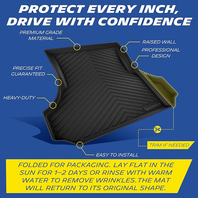 Michelin Vehicle Mats, All-Weather TPE Custom Fit Liner for 2011-2023 Dodge Charger RWD/Chrysler 300 (1 Piece), Premier