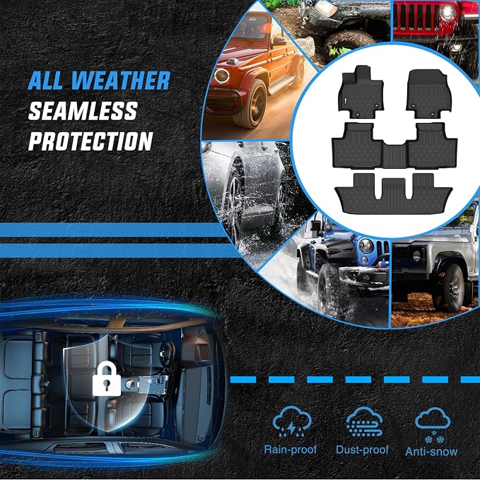 Nilight TPE Floor Mats for Toyota Grand Highlander 2024 2025 2026 with Subwoofer (Include Hybrid) Lexus TX350 2024 2025 2026, All Weather Custom Fit Heavy Duty Floor Liners