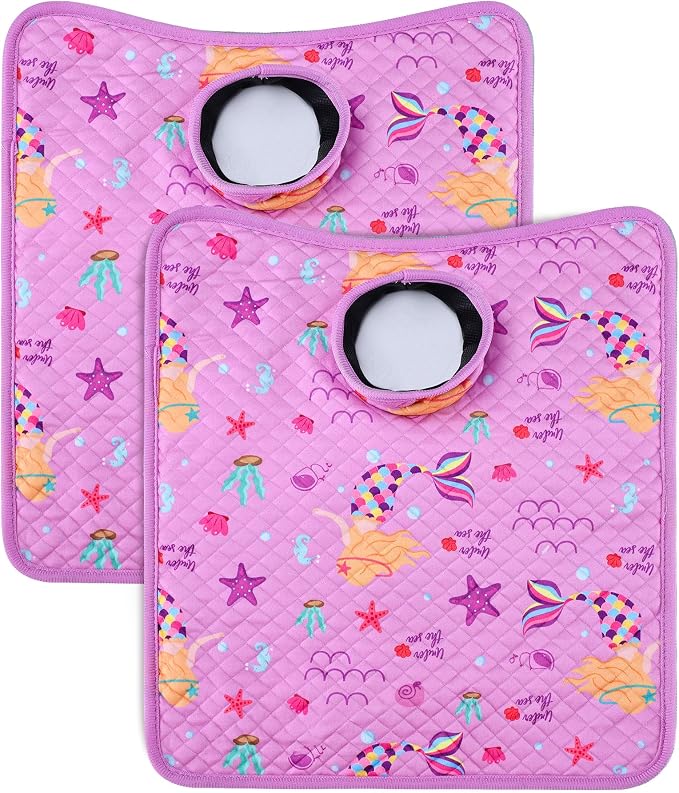 Car Seat Protector for Potty Training, 2 Pack Waterproof CarSeat Liner Toilet Training for Baby Infant Toddler, Dry Seat Piddle Pads Cover for Strollers (Mermaid Purple)