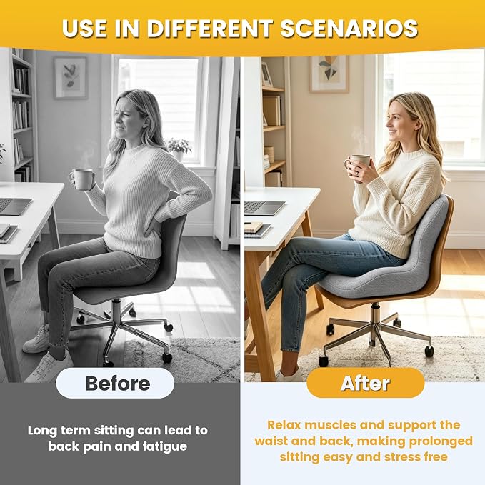 Urban Deco Memory Foam Seat Cushion for Office Chair - Sciatica Pain Relief Coccyx Cushion for Tailbone Pain - Orthopedic Gel Seat Cushion for Car & Desk - Non-Slip Bottom with Breathable Cover, Grey