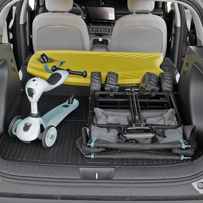 Floor Mats for Hyundai Kona Gas 2024-2026, All Weather Floor Mats Trunk Cargo Liner with Backrest Protectors and Door Sill Guards Accessories, Full Coverage Set