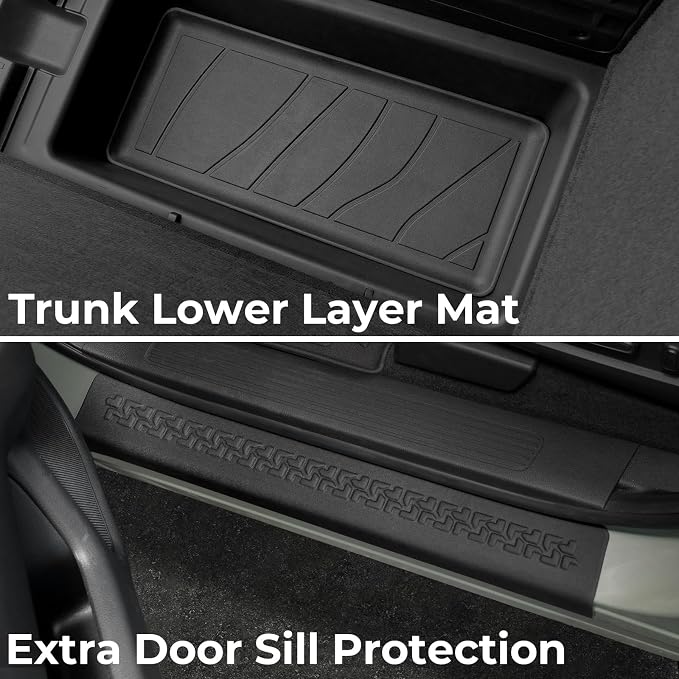 Floor Mats for Honda Passport 2026, All Weather Floor Mats Trunk Cargo Liner with Backrest Protectors, Lower Cargo Mat and Door Sill Guards Accessories, Full Coverage Set