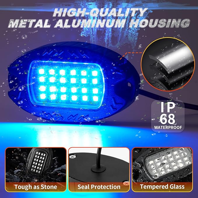 1 Pod Replacement Damaged Pod for Segmented Metal RGB LED Rock Lights 12v Underglow Light Multicolor Waterproof Neon for Jeep Trucks ATV UTV Golf Cart Offroad Pickup RZR SXS