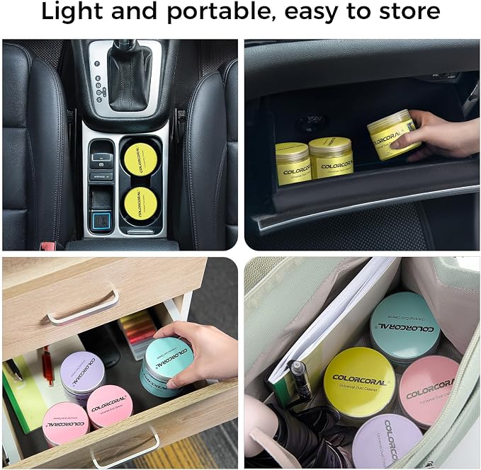 ColorCoral 480g Cleaning Gel Universal Dust Cleaner for Car Vent Keyboard Cleaning Detailing Slime Putty Cleaning Kit Car Accessories, Gifts for Adults Men Women Kids Teens