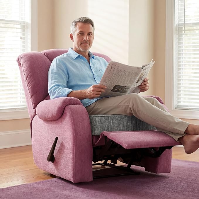 baibu Extra Large Dual-Layer Gel Memory Foam Recliner Cushions for Elderly, 20x20x5 Inch Thick Non-Slip Recliner Seat Cushion Suitable for Couch for Easy to Stand Up & Reduce Hip & Lumbar Pain, Grey
