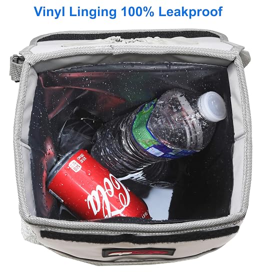 EPAuto Waterproof Car Trash Can with Lid and Pockets, 2.5 Gal, Gray | Leakproof, Collapsible Multipurpose Car Bin with 3 Side Storage Pockets, Adjustable Straps