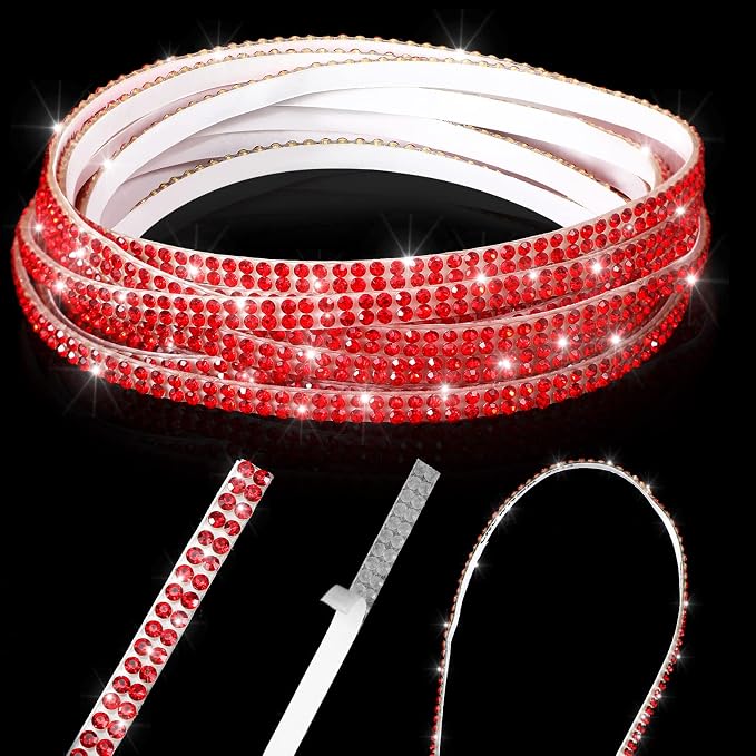 Kingdder 16.4 ft Bling Car Trim Self Adhesive Bling Car Accessories for Women Rhinestone Strip Glitter Diamond Sticker DIY Line Molding Dashboard Decal Shiny Auto Stuff for Interior Exterior Decor