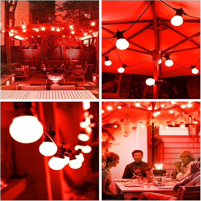 LED Red Light Bulbs, 15W Equivalent 1W E26 LED Lights, Small G14 Globe Vanity Colored Bulbs for Night Lights Bulb Outdoor Indoor Halloween Christmas Decor Lighting, 6 Pack