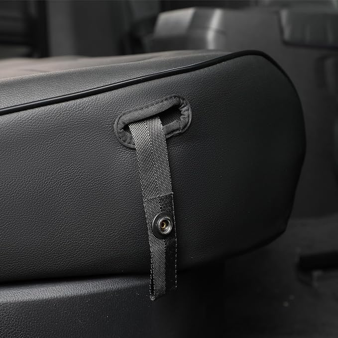 EKR Tacoma Back Seat Covers Custom for Toyota Tacoma (Hybrid) 2024 2025 2026 Double cab TRD Sport,TRD Off-Road,Limited,Trailhunter- Second Row Only,Faux Leather(Black)
