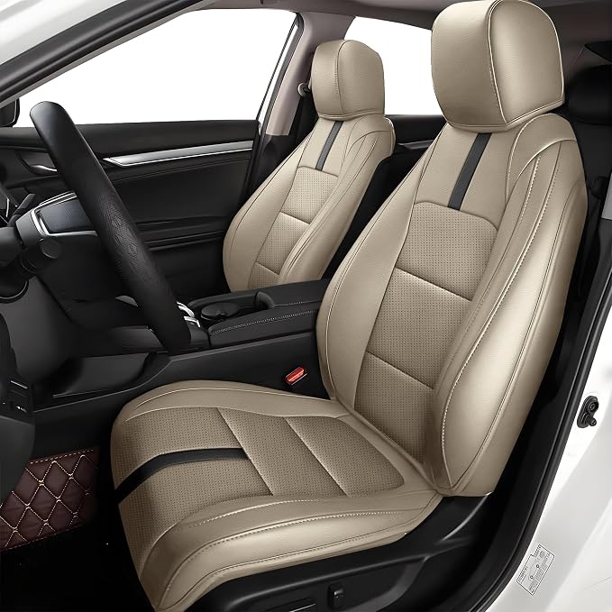 AOMSAZTO Seat Covers for Honda Civic Hatchback 2022-2024 Full Set Burgundy | Custom Fit Sport LX & Hatchback Hybrid Sport Seat Covers, Water Resistant Faux Leather, Pet friendly, Anti-scratch