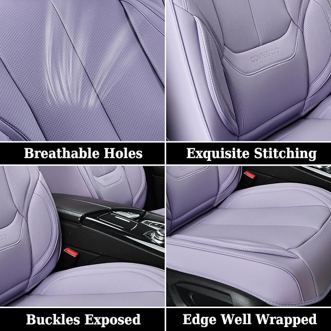 Coverado Car Seat Covers, Seat Covers for Cars, Waterproof Leather Auto Seat Protectors, Leather Car Seat Cushion, Car Interiors Accessories Universal Fit for Most Cars