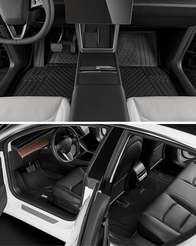 3W Floor Mats Fit Hyundai Elantra (NOT for Hybrid) 2026 2025-2021 (Only for Gas & Automatic) & Elantra N 2022-2026 (Only Fit Automatic), TPE All Weather 1st & 2nd Row Full Set Car Liners, Black