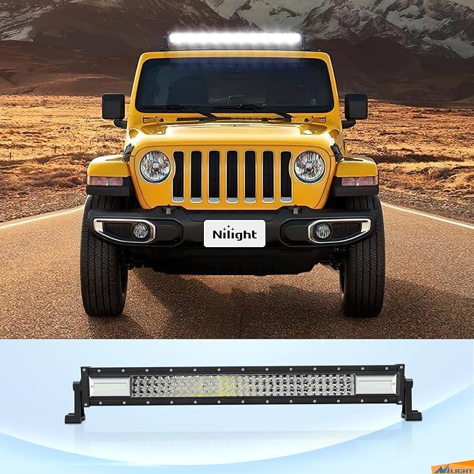 Nilight 2PCS Side-Mounted Brackets Universal Adjustable Mounting Brackets for LED Light Bar, 2 Years Warranty,Black