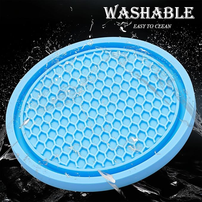 2PCS Car Cup Holder Coaster, Universal Auto Non-Slip Cup Holder Coaster, 2.75In Universal Non-Slip Recessed Car Interior Accessories (Liaght Blue)