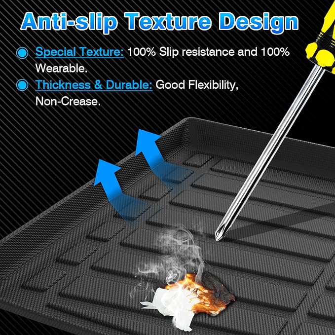 RAV4 Cargo mat - Trunk Mat for Toyota RAV4 2013-2018(Only Gas) | All Weather Trunk Mat for RAV4 Accessories, Heavy Duty Rubber Mats, Car Accessories