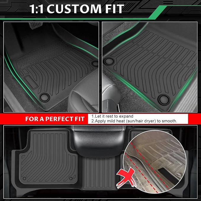 Floor Mats for Toyota Corolla 2009 2010 2011 2012 2013, Custom Fit Corolla Standard,LE,S XLE,XRS,L,LE/S Special Edition Mats, TPE Non-Slip Waterproof 2 Row & Cargo Liner Floor Liners Set