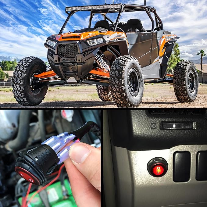 Nilight LED Light Bar Wiring Harness Kit - 2 Leads 12AWG Heavy Duty 12V On Off Switch Power Relay Blade Fuse for Off Road LED Work Light
