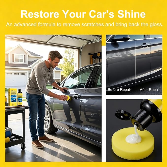 Car Scratch Remover, 2026 Upgrade Car Polishing Wax Scratchs Remover Cars Paint Scratchs Repair Kit, Scratch Remover for Vehicles with Wipe and Sponge Deep Scratches (2 Set)