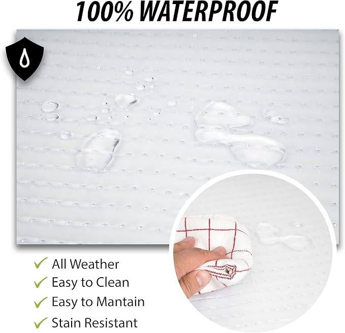 ZONETECH All Weather Full Rubber Clear Car Interior Floor Mats – 4-Piece Set Clear Heavy Duty Car Interior Floor Mats
