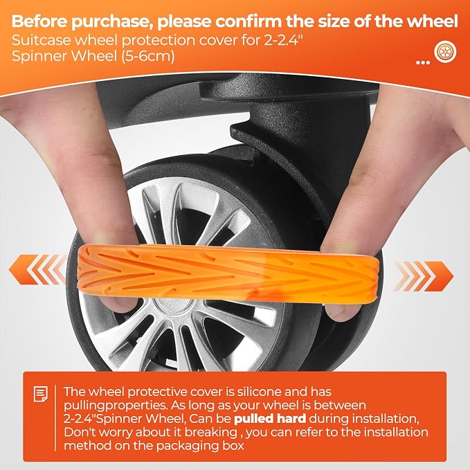 8Pcs Luggage Wheel Covers, Travel Accessories (Gradient Warm Orange) | Wear-resistant & anti-noise silicone covers. Fits 2-2.4" wheels. Protects suitcase wheels. Travel essential for suitcases