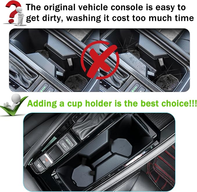 Cup Holder for 2023 2024 2025 2026 Honda Accord Accessories Center Console Cup Holder Insert TPE Middle Console Front Non Slip Drink Stopper Organizer for 11th Gen Accord, Black
