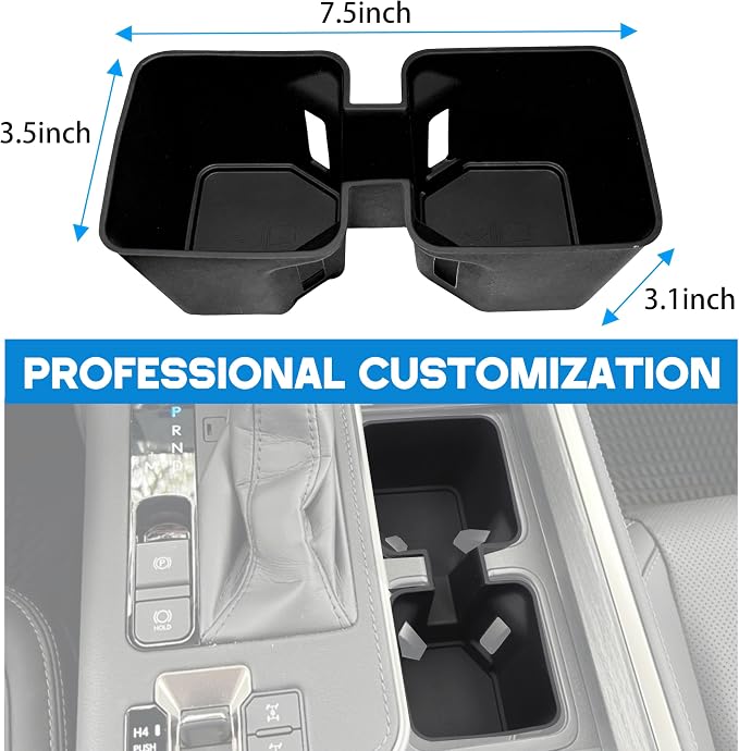 Center Console Cup Holder Inserts for 2024 2025 2026 Lexus GX550 Accessories Non-Slip Cup Holder Silicone Protection Pad Cupholder Coaster Liner for GX 550 Drink Organizer Interior Mat Black