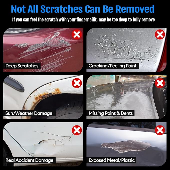 Car Scratch Remover, 300ml Scratch Repair & Swirl Remover Kit for Vehicles, Scratch Eraser Restorer & Polishing with Pad and Nano Sparkle Cloth for Light Scratches, Oxidation, Water Spots