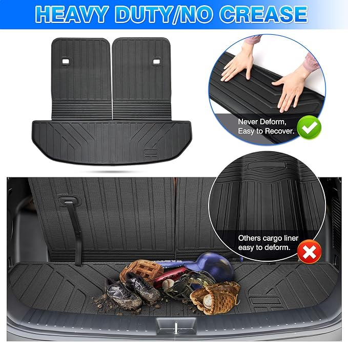 Sorento Cargo Liner - Trunk Mat for Kia Sorento 2021-2025 2026, All Weather Cargo Mat for Sorento Accessories, Heavy Duty Car Mats, Car Accessories