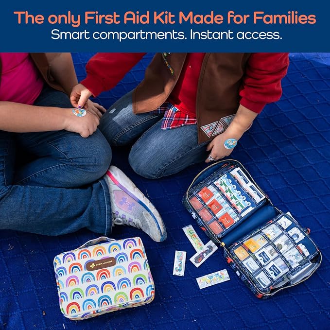 KeepGoing Large Home First Aid Kit for Kids – 270 Pc. for Car, Home, Dorm, & Boat with Latex-Free Bandages – 10 x 7 x 3.5 in. Travel First Aid Kit (The Classic)
