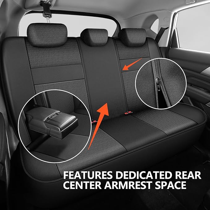 HChengkikz Car Seat Covers, Air Mesh, Breathable (Black) | Airbag Compatible, Automotive Comfort Protection, Universal Fit for Most Cars,Trucks,SUVs