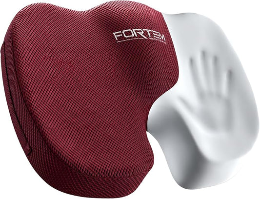 FORTEM Seat Cushion, Office Chair Cushion, Memory Foam Car Seat Cushions, Sciatica Coccyx Tailbone Pain Relief, Chair Cushions for Back Support, Sitting Pad for Gaming, Washable Cover, Non Slip
